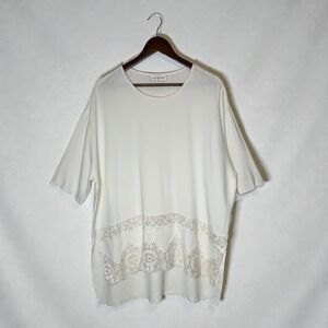 Faith Connexion Crepe Lace Top in Off White Cream size Small